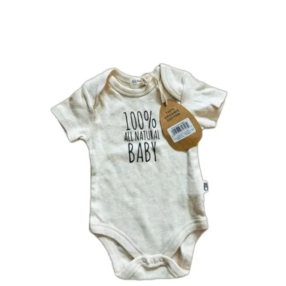 100%  Cotton all natural baby onesie 0-3 months    Gender neutral - Picture 1 of 2